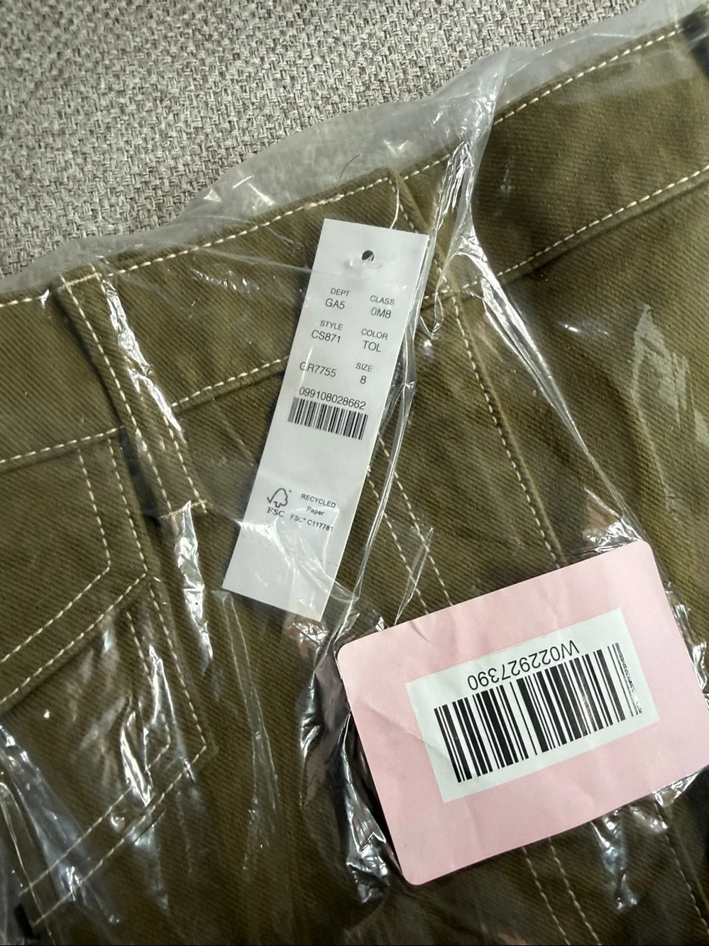 J. Crew Tuscan Olive Utility-pocket mini skirt